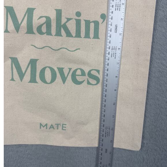 Mate The Label Canvas Tote Bag "Makin' Moves" Logo 14 x 13 Versatile NWOT - Picture 5 of 6